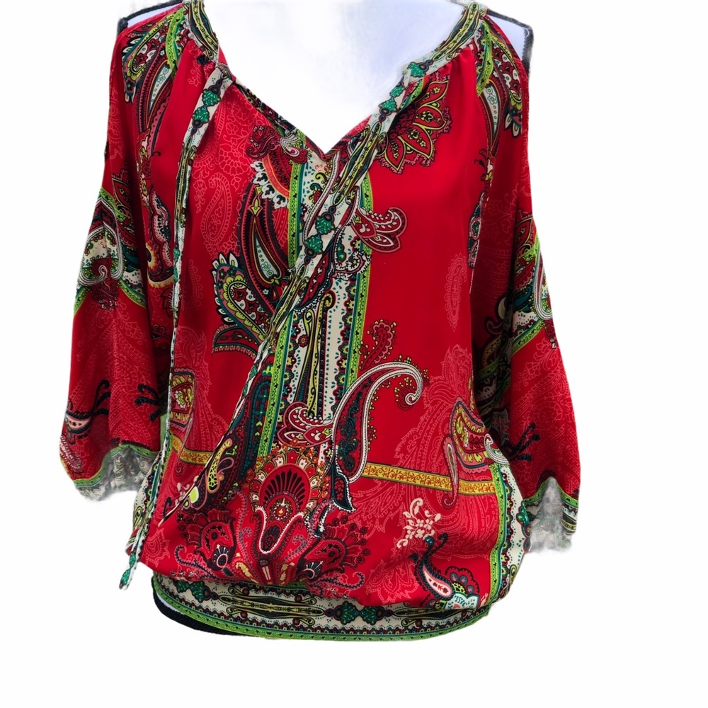 Beige by Eci paisley blouse Size S